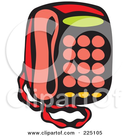 Royalty-Free (RF) Clipart Illustration of a Whimsy Desk Phone by Prawny