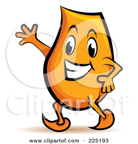 Royalty-Free (RF) Clipart Illustration of a Blinky Cartoon Character Smiling And Waving by MilsiArt