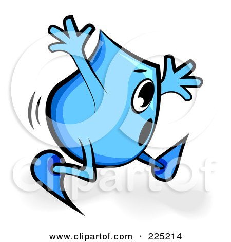 Royalty-Free (RF) Clipart Illustration of a Scared Blue Blinky Cartoon Character Running by MilsiArt