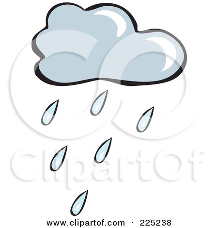 Royalty-Free (RF) Clipart Illustration of a Gray Cloud Pouring Rain by Prawny