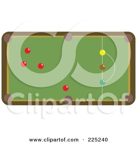 Royalty-Free (RF) Clipart Illustration of a Snooker Table With Colorful Balls - 1 by Prawny