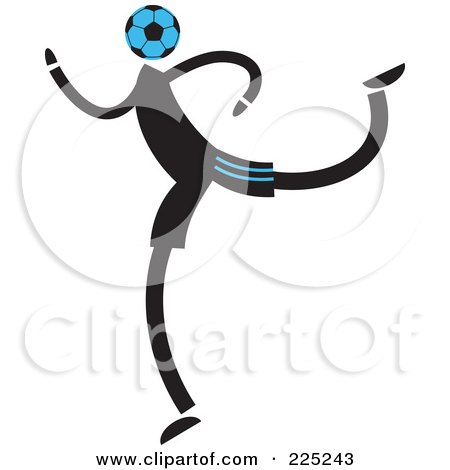 Royalty-Free (RF) Clipart Illustration of a Soccer Head Person Running by Prawny