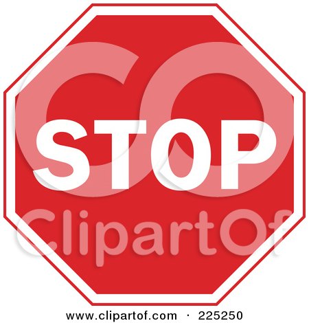 Royalty-Free (RF) Clipart Illustration of a Red And White Stop Sign by Prawny