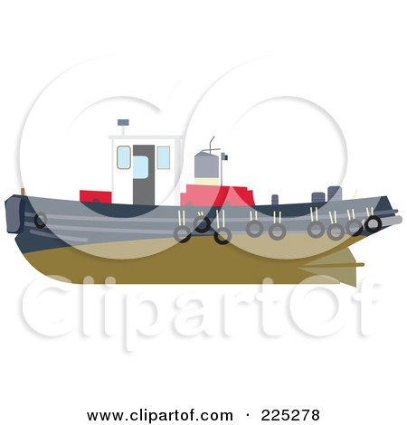 Royalty-Free (RF) Clipart Illustration of a Tug Boat by Prawny