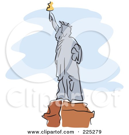 Royalty-Free (RF) Clipart Illustration of a Gray Statue of Liberty by Prawny