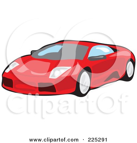 Royalty-Free (RF) Clipart Illustration of a Red Sports Car by Prawny