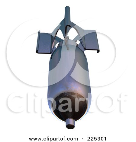Royalty-Free (RF) Clipart Illustration of a 3d Ww2 Bomb - 4 by patrimonio