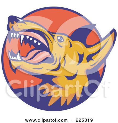 Royalty-Free (RF) Clipart Illustration of a Dog With Fangs Logo by patrimonio