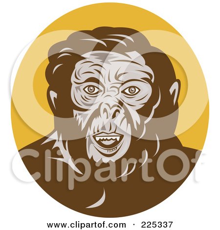 Royalty-Free (RF) Clipart Illustration of an Ape Man Logo by patrimonio