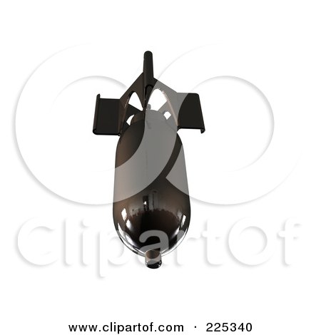 Royalty-Free (RF) Clipart Illustration of a 3d Ww2 Bomb - 1 by patrimonio