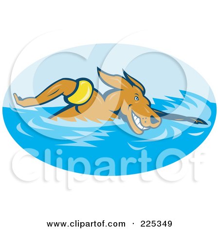 Royalty-Free (RF) Clipart Illustration of a Dog Swimming Logo by patrimonio