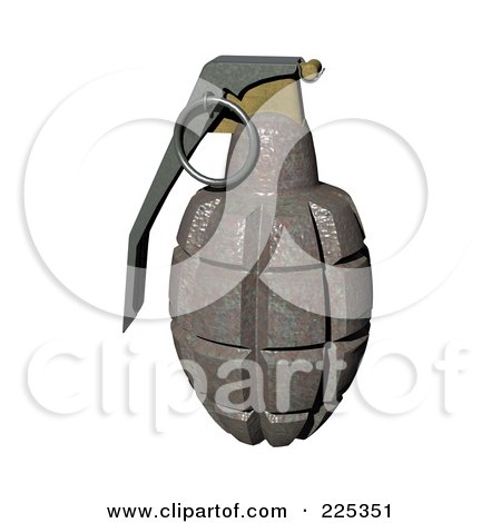 Royalty-Free (RF) Clipart Illustration of a 3d Rusty Grenade by patrimonio