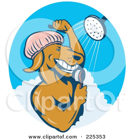 Royalty-Free (RF) Clipart Illustration of a Dog Showering Logo by patrimonio
