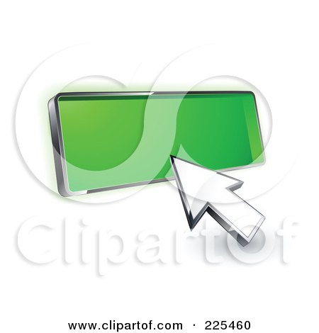 Royalty-Free (RF) Clipart Illustration of a 3d Arrow Cursor Clicking On A Blank Green Button by beboy