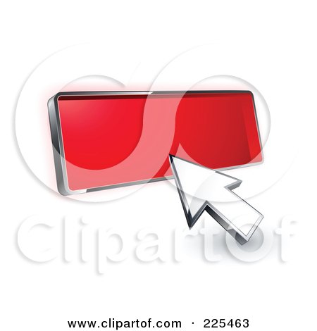 Royalty-Free (RF) Clipart Illustration of a 3d Arrow Cursor Clicking On A Blank Red Button by beboy