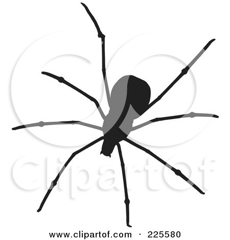 Royalty-Free (RF) Clipart Illustration of a Silhouetted Black Spider by KJ Pargeter