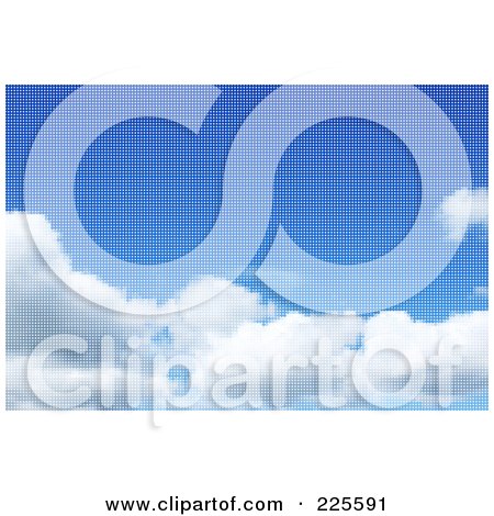 Royalty-Free (RF) Clipart Illustration of a Cloudy Blue Sky Mosaic Background by KJ Pargeter
