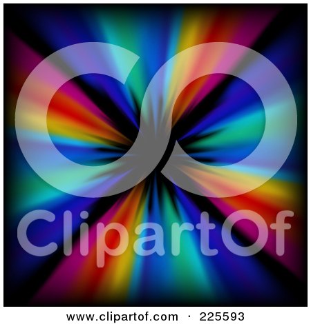 Royalty-Free (RF) Clipart Illustration of a Colorful Tunnel Or Burst Background by KJ Pargeter