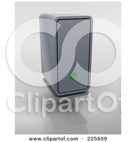 Royalty-Free (RF) Clipart Illustration of a 3d External Hard Drive With A Green Light by KJ Pargeter