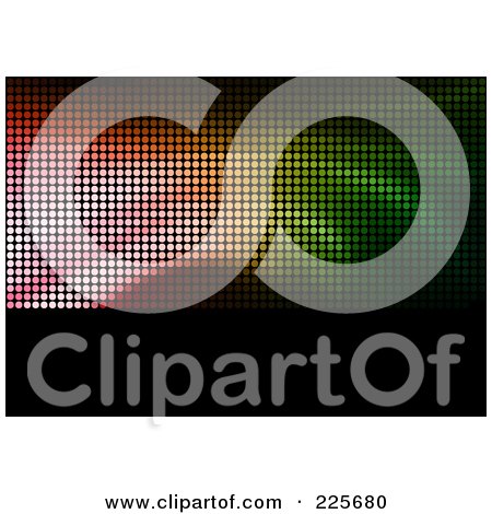 Royalty-Free (RF) Clipart Illustration of a Colorful Mosaic Wave With A Black Copyspace Bar Along The Bottom by dero