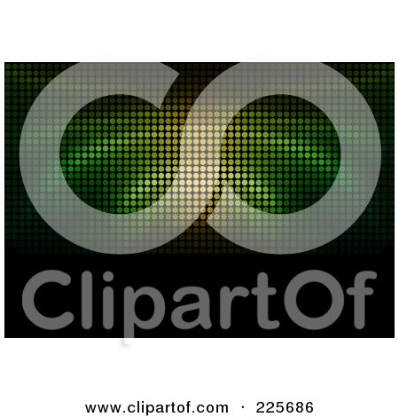 Royalty-Free (RF) Clipart Illustration of a Green And Yellow Mosaic Wave With A Black Copyspace Bar Along The Bottom by dero