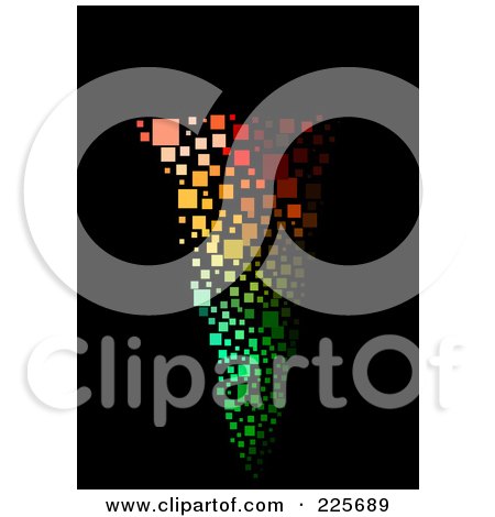 Royalty-Free (RF) Clipart Illustration of a Colorful Mosaic Tornado On A Black Background by dero