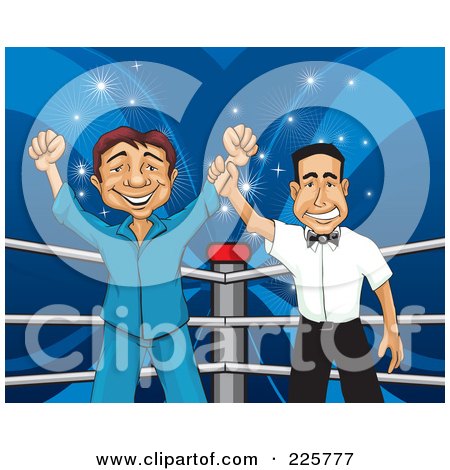 Royalty-Free (RF) Clipart Illustration of a Proud Man In A Ring by David Rey