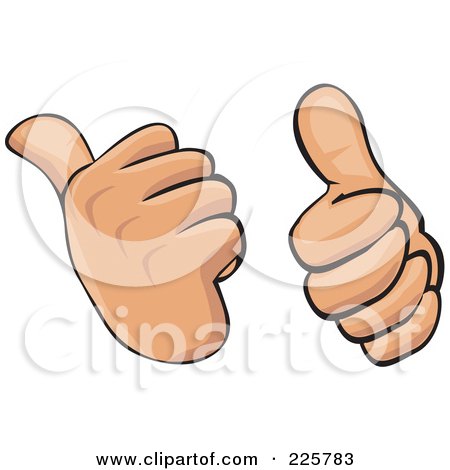 Royalty-Free (RF) Clipart Illustration of a Digital Collage Of Thumbs Up by David Rey