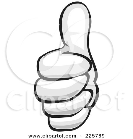 Royalty-Free (RF) Clipart Illustration of a Grayscale Thumbs Up by David Rey