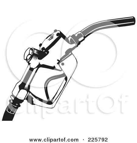 Royalty-Free (RF) Clipart Illustration of a Black And White Gasoline Nozzle by David Rey