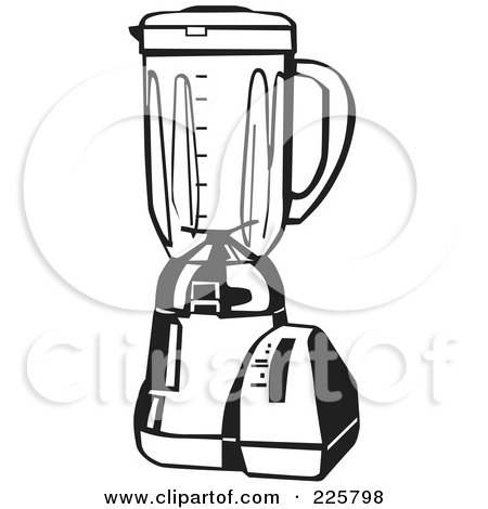Royalty-Free (RF) Clipart Illustration of a Black And White Blender by David Rey