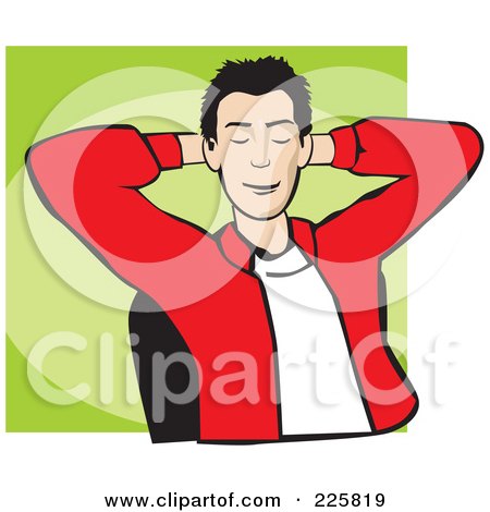 Royalty-Free (RF) Clipart Illustration of a Man Relaxing In A Chair by David Rey