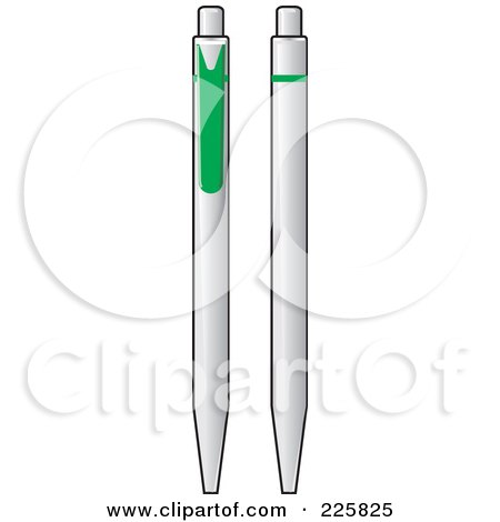 Royalty-Free (RF) Clipart Illustration of a Digital Collage Of Two Pens by David Rey