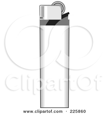Royalty-Free (RF) Clipart Illustration of a Grayscale Cigarette Lighter by David Rey