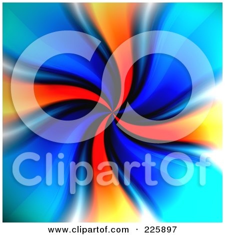 Royalty-Free (RF) Clipart Illustration of a Swirling Vortex Of Blue And Orange by Arena Creative
