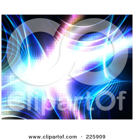 Royalty-Free (RF) Clipart Illustration of a Bright Fractal And Plasma On Black by Arena Creative