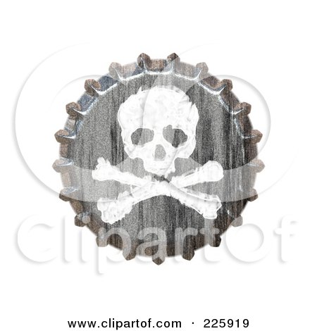 Royalty-Free (RF) Clipart Illustration of a 3d Bottle Cap With A Skull And Crossbones by Arena Creative