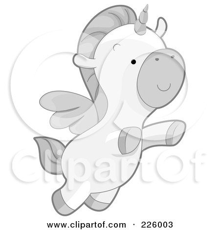 Royalty-Free (RF) Clipart Illustration of a Flying Winged Unicorn by BNP Design Studio