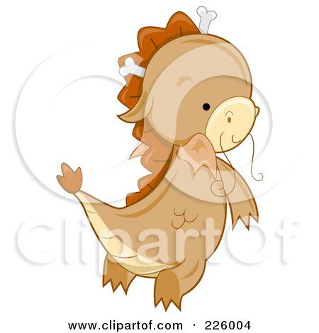 Royalty-Free (RF) Clipart Illustration of a Cute Whiskered Dragon Flying by BNP Design Studio