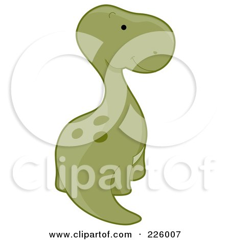 Royalty-Free (RF) Clipart Illustration of a Cute Apatosaurus Looking Back by BNP Design Studio