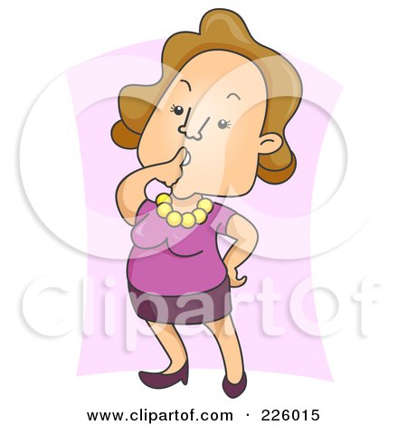 Royalty-Free (RF) Clipart Illustration of a Woman Gesturing To Be Quiet by BNP Design Studio