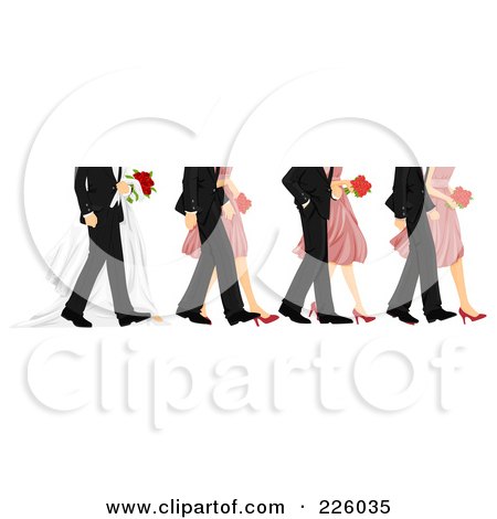 Feet Of Bridesmaids, Groomsmen And The Wedding Couple Posters, Art Prints