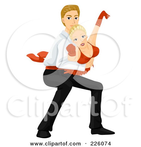 Royalty-Free (RF) Clipart Illustration of a Man Lifting His Partner While Dancing by BNP Design Studio