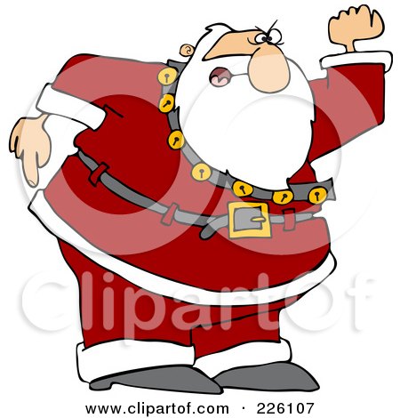 Royalty-Free (RF) Clipart Illustration of a Santa Angrily Waving His Fist by djart