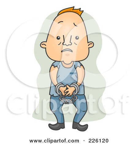 Royalty-Free (RF) Clipart Illustration of a Handcuffed Man by BNP Design Studio