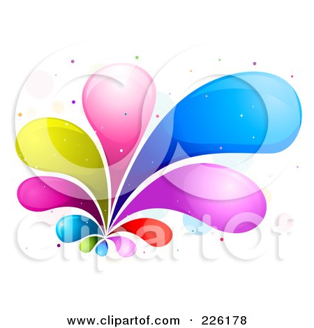Royalty-Free (RF) Clipart Illustration of an Abstract Colorful Wave Background - 3 by BNP Design Studio