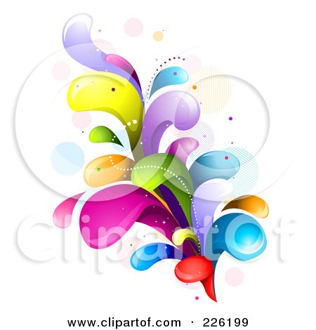 Royalty-Free (RF) Clipart Illustration of an Abstract Colorful Wave Background - 1 by BNP Design Studio