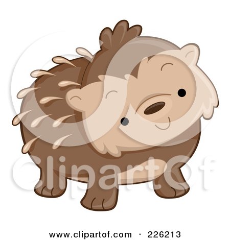 Royalty-Free (RF) Clipart Illustration of a Cute Curious Hedgehog by BNP Design Studio