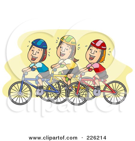 Royalty-Free (RF) Clipart Illustration of a Group Of Bicyclists by BNP Design Studio