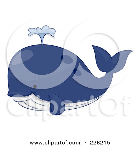 Royalty-Free (RF) Clipart Illustration of a Cute Blue Whale by BNP Design Studio